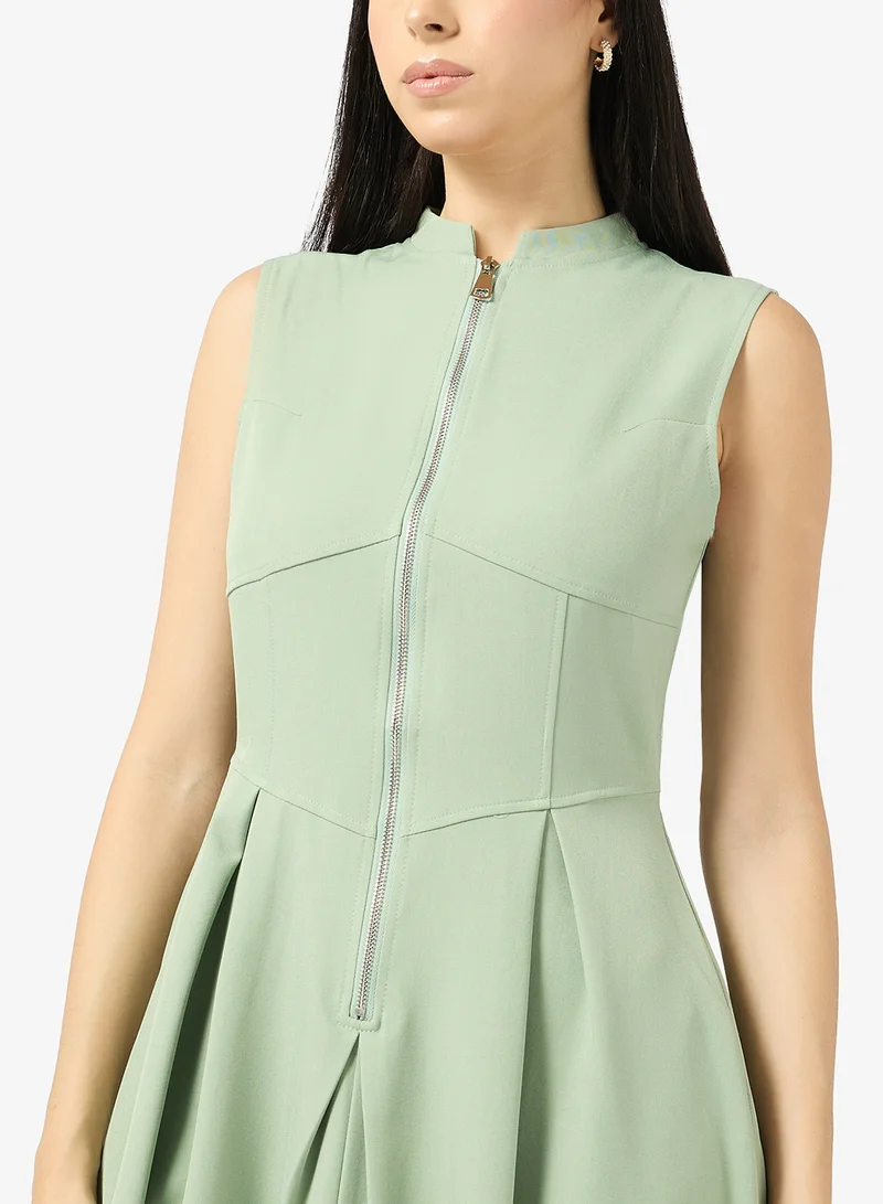 ELLA  A-line Dress With Zipper Detail for Women | Best Price UAE